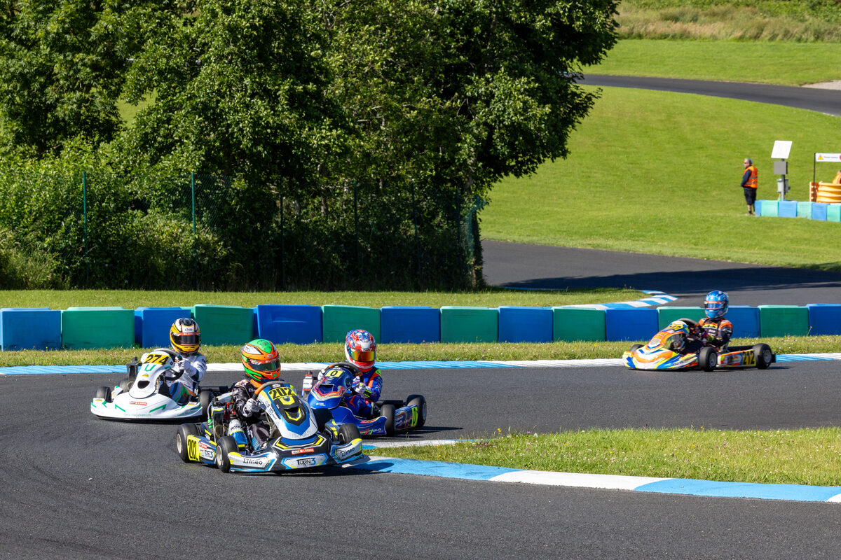 Oliver Meredith cornering, kart number 202